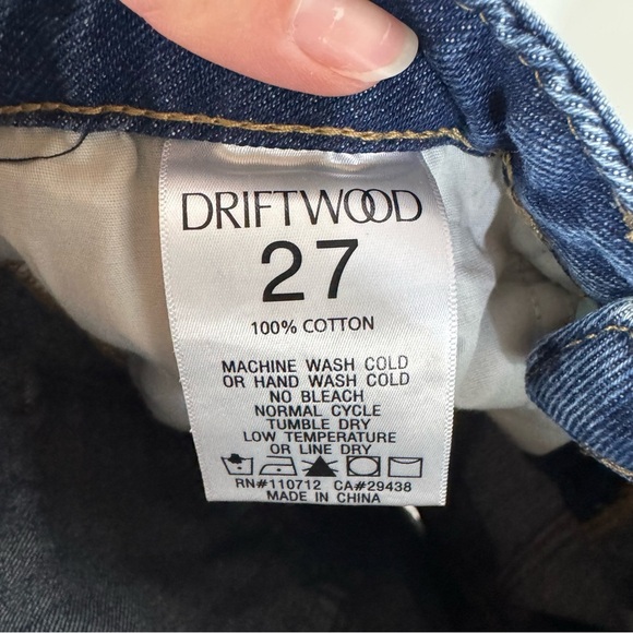 Driftwood Floral Embroidered Wide Leg High Rise Denim Jeans Boho Casual Brunch - Picture 6 of 6